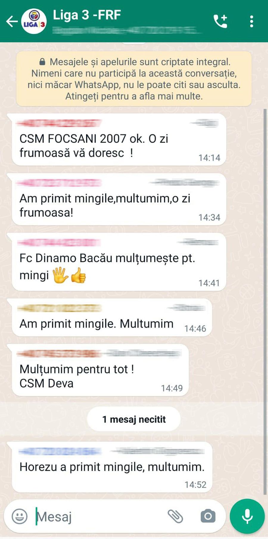 Conversație de pe grupul de WhatsApp (sursă foto: gsp.ro)