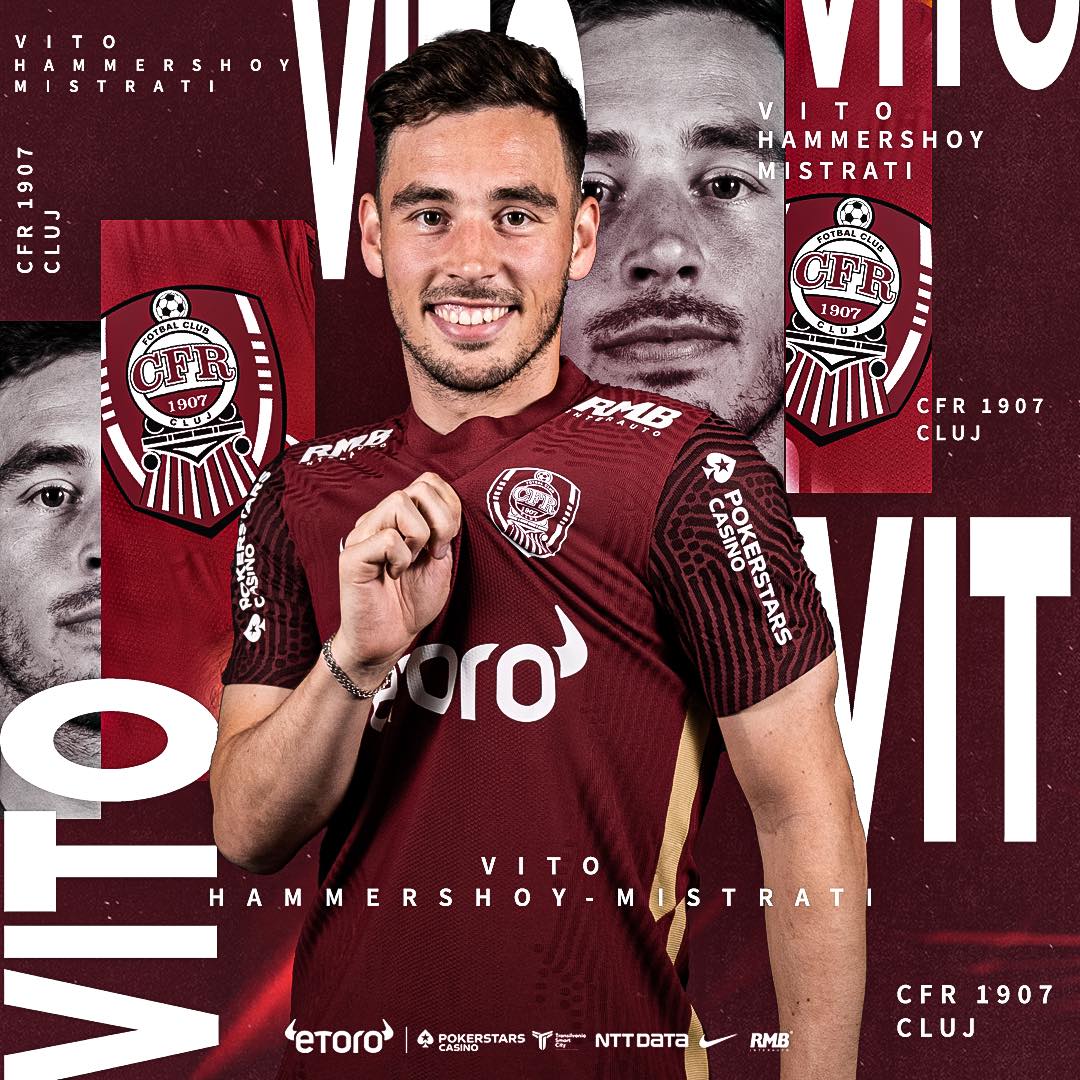 Vito Hammershoy-Mistrati, noul transfer al celor de la CFR Cluj. Sursa Foto: https://www.facebook.com/cfr1907