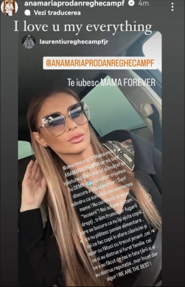 Bebeto, mesaj pentru Laurențiu Reghecampf pe Instagram. Sursa foto: Instagram.com/anamariaprodanreghecampf