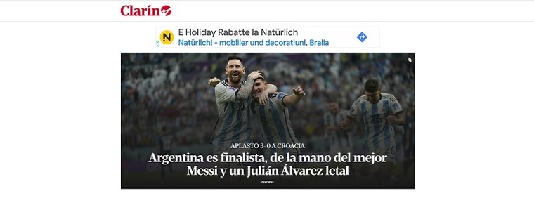 Jurnaliştii de la Clarin s-au întrecut în laude la adresa lui Messi şi a coechipierilor săi 