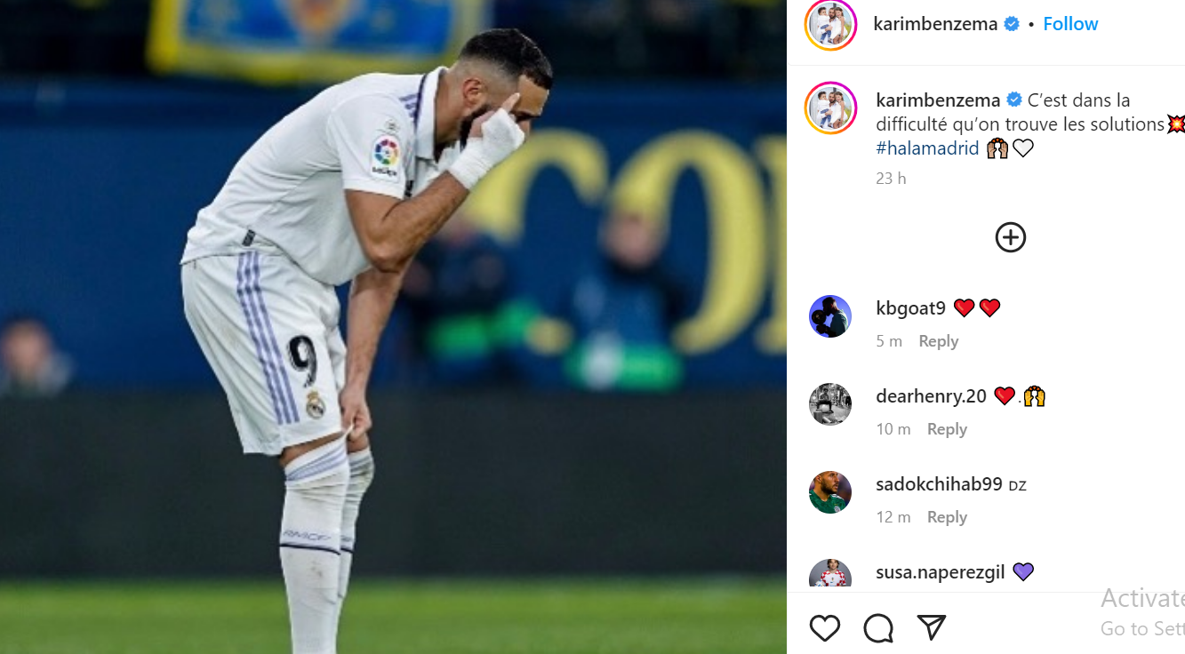 Benzema este activ pe reţelele de socializare 