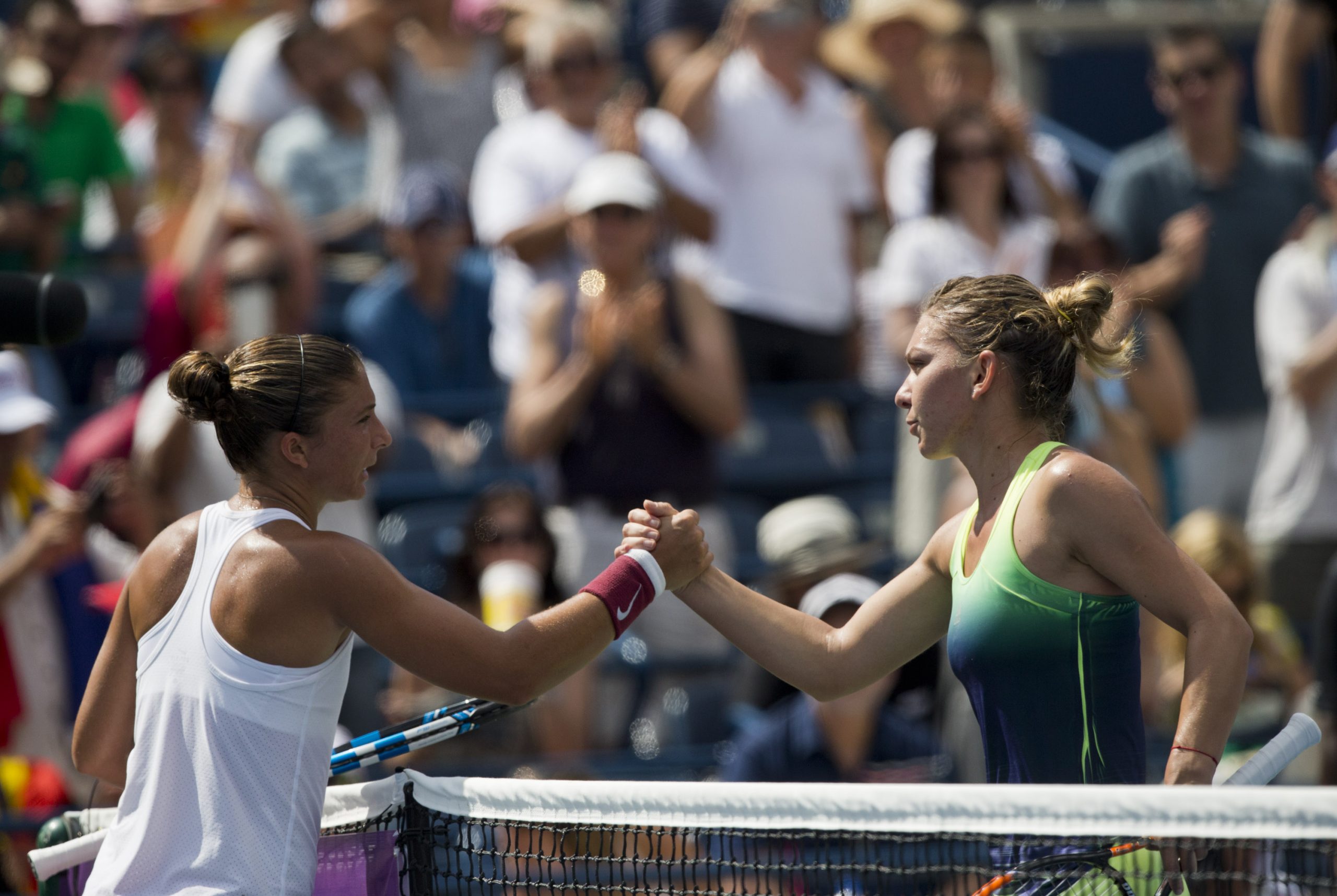 Imagine dintr-un duel între Halep şi Errani, care a avut loc la Toronto, în 2015. Credit line: Zou Zheng / Avalon / Profimedia